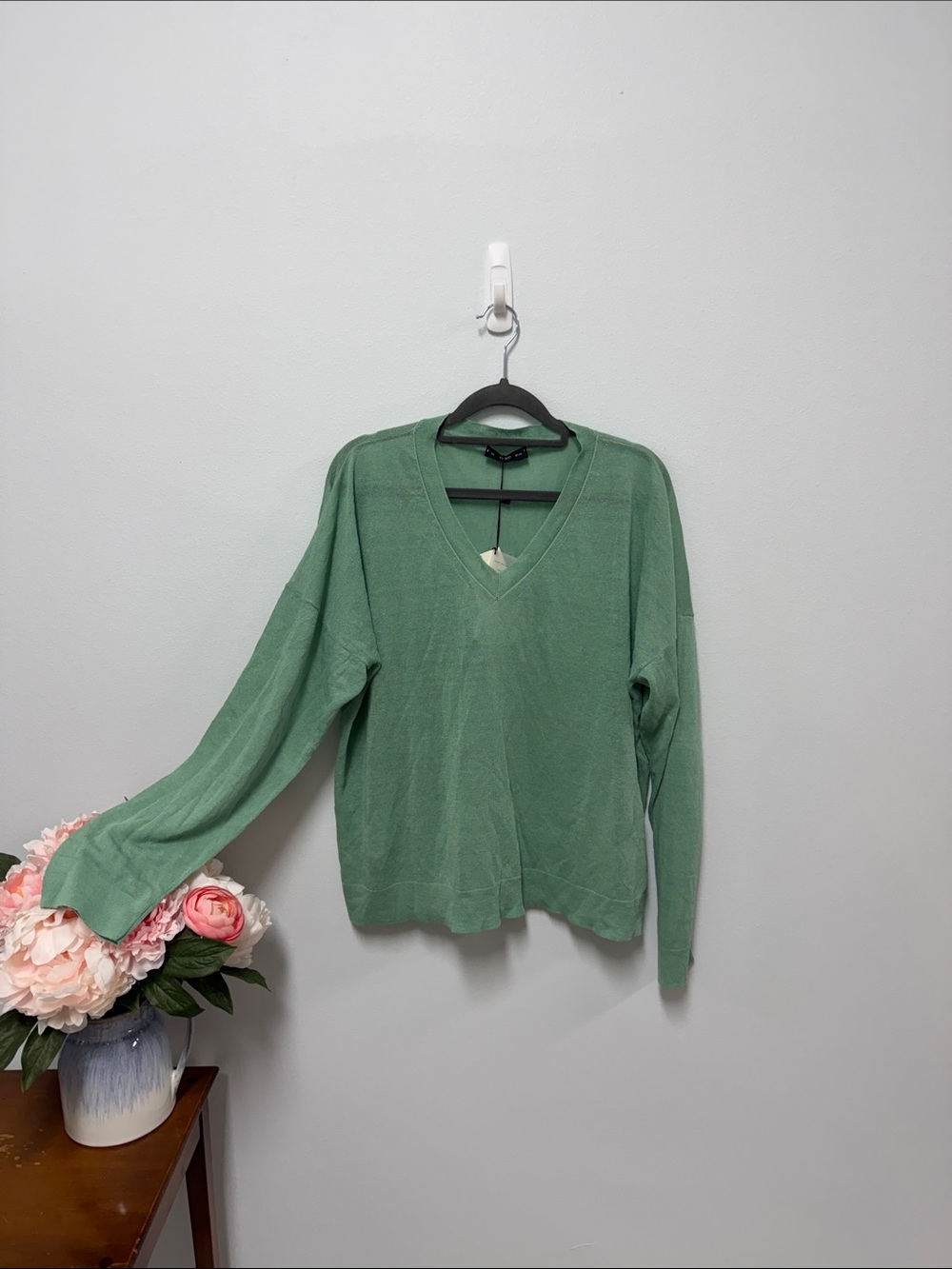 IVKO Soft Green V-Neck Sweater